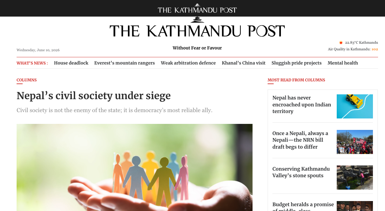 Nepal’s civil society under siege